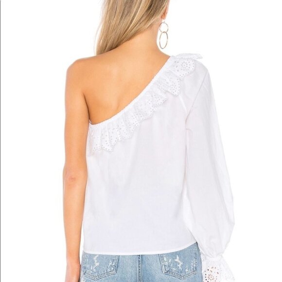 JOIE Arianthe ONE SHOULDER EYELET TOP. - Picture 2 of 7